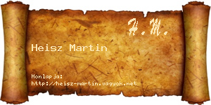 Heisz Martin névjegykártya